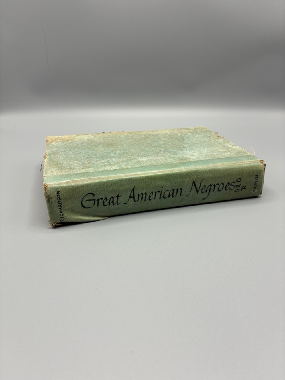 Vintage Hardcover Book "Great American Negroes" in Seafoam Green